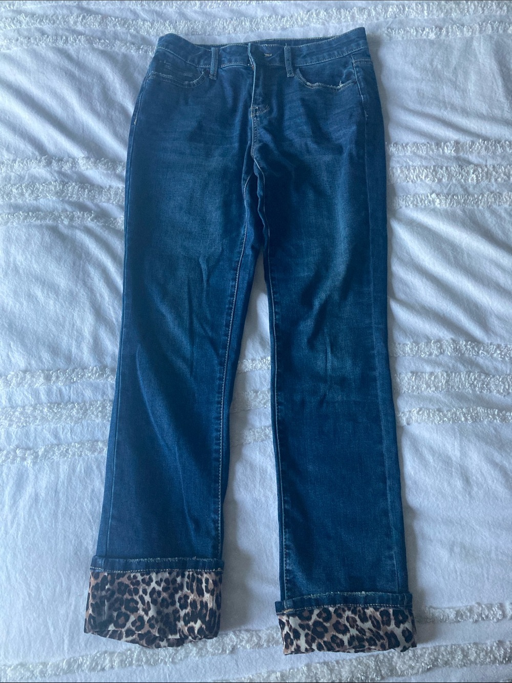 Verona Leopard Cuffed Ankle Jeans